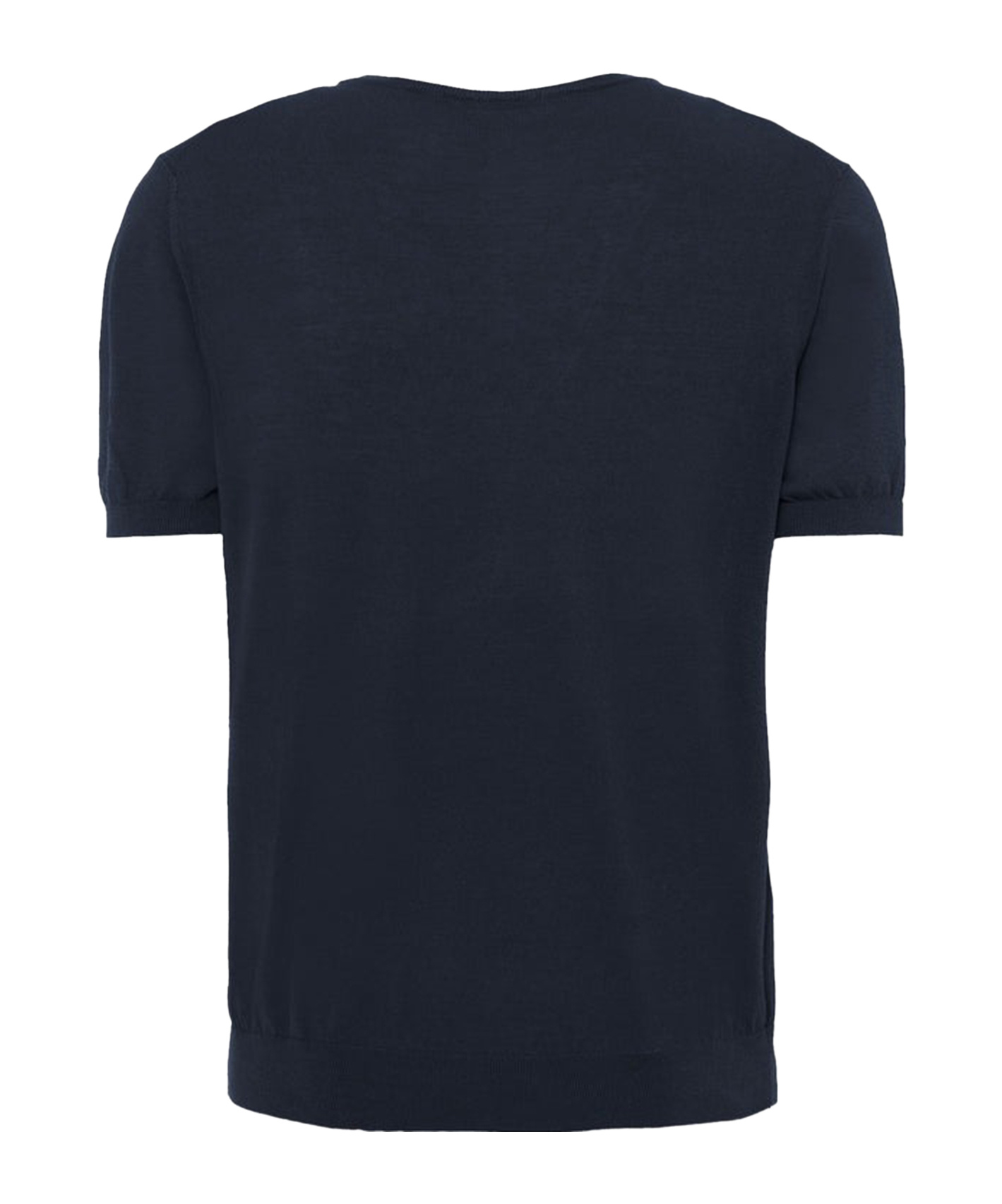Malo Black Cotton Blend T-shirt In Black