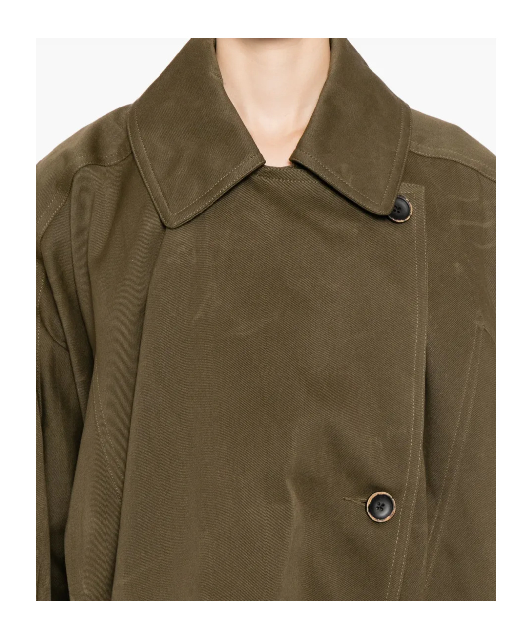 Uma Wang Oversized Asymmetrical Double Breasted Jacket In Green