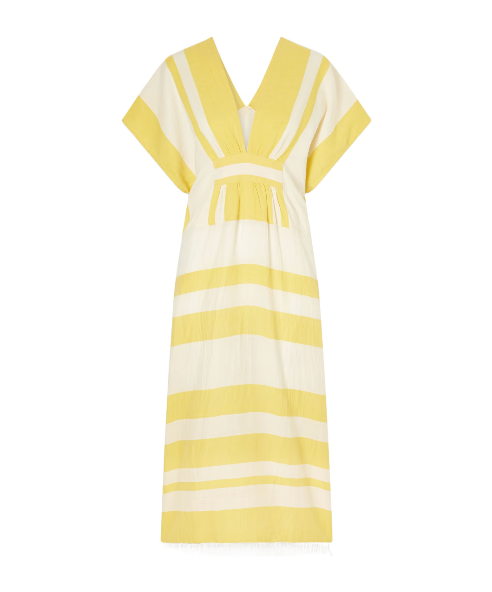 Lemlem Gasira Striped Cotton-blend Maxi Dress In Yellow