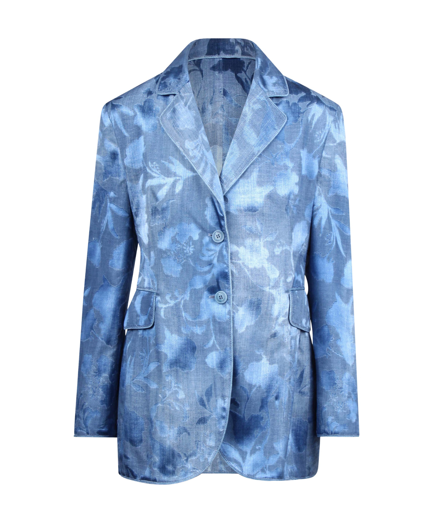 Ermanno Scervino Blazer With Floral Motif In Blue