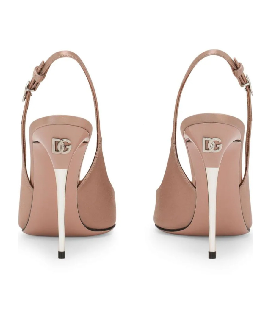 Dolce & Gabbana Dolce&gabbana Pointed Toe Slingback Stiletto Pump In Nude