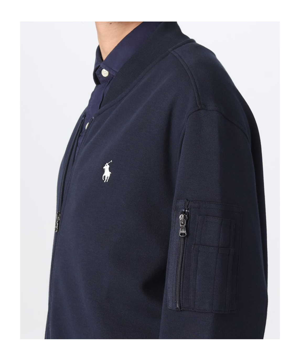 Polo Ralph Lauren Double-knit Bomber Jacket In Black