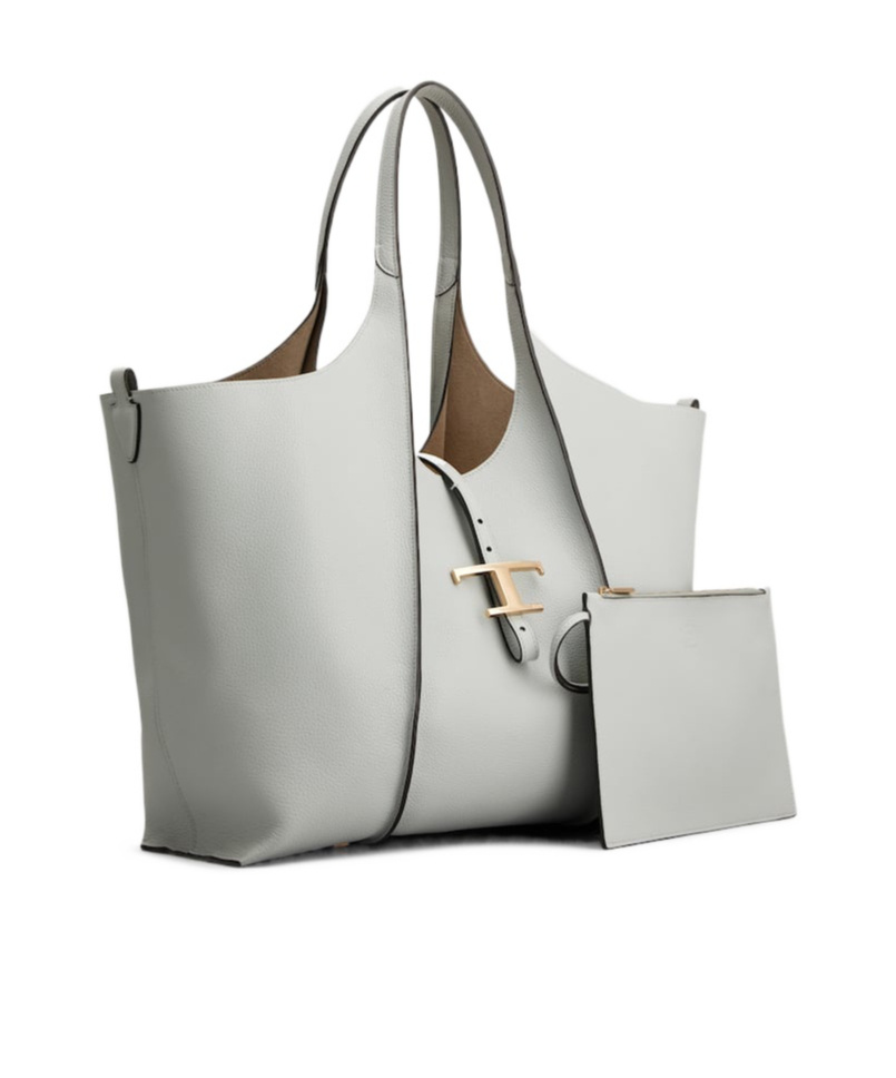 Tod's T Timeless Medium Shopping Bag In Gray
