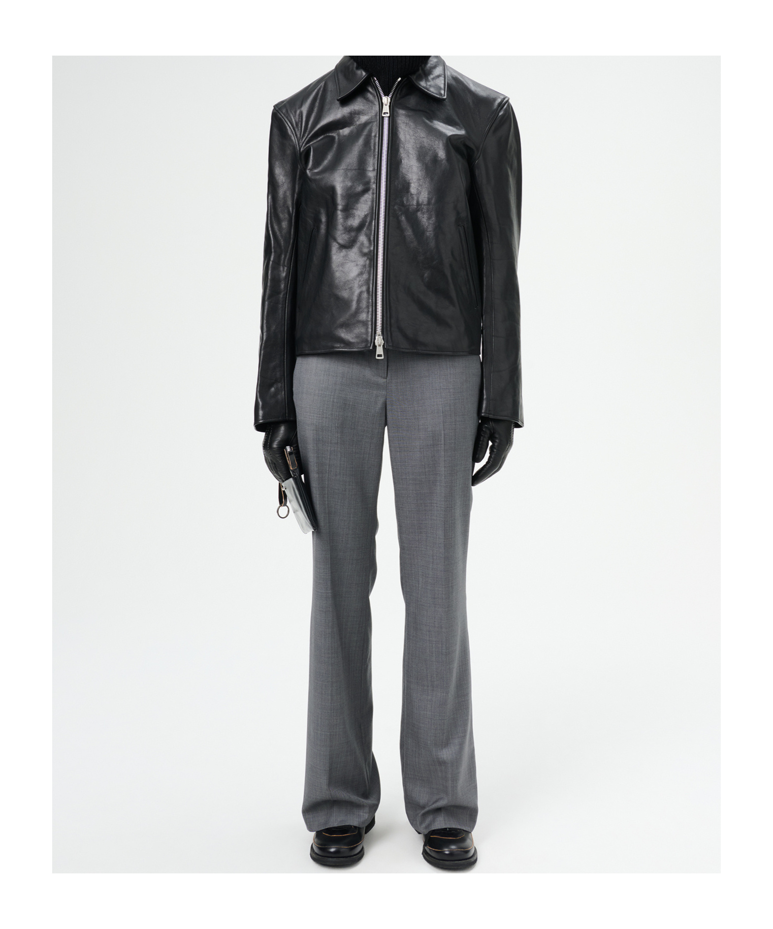 Shop Our Legacy Zippered Long-sleeved Leather Jacket In Black
