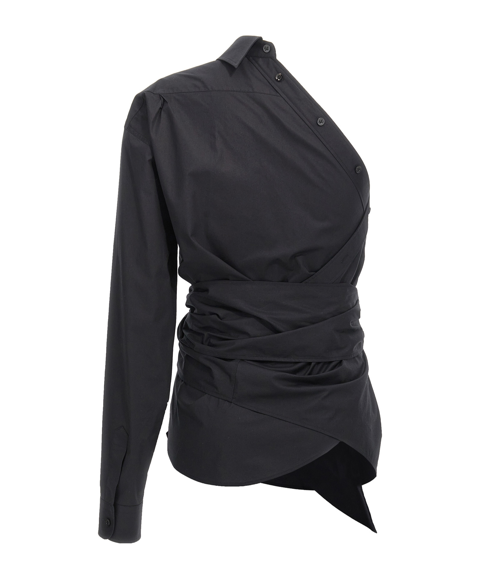Moschino One-shoulder Shirt In Black