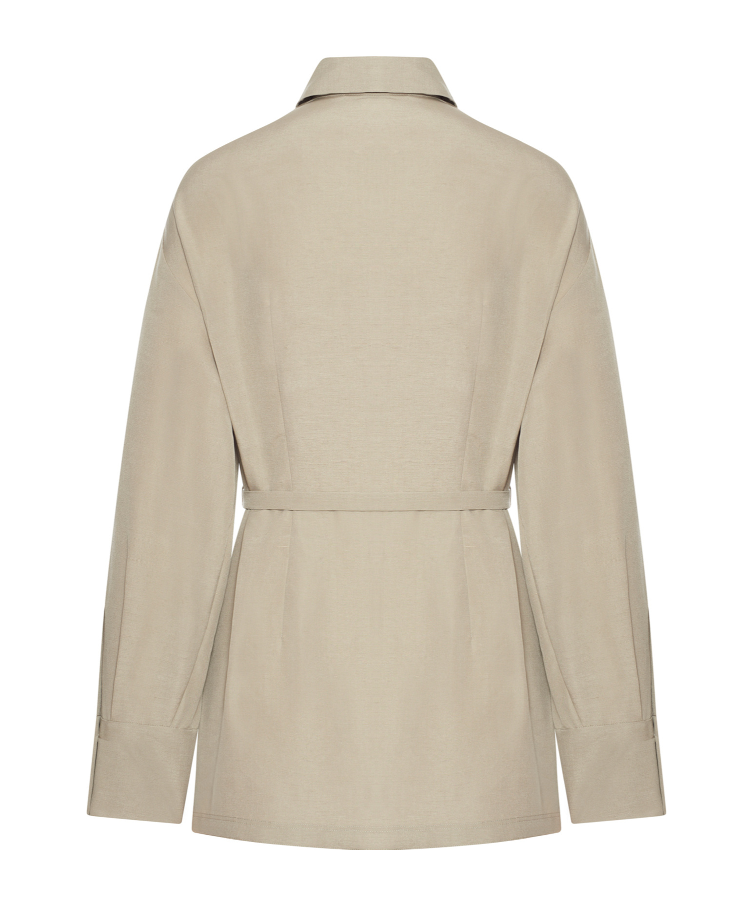 Max Mara Lapel Long Sleeve Shirt In Nude