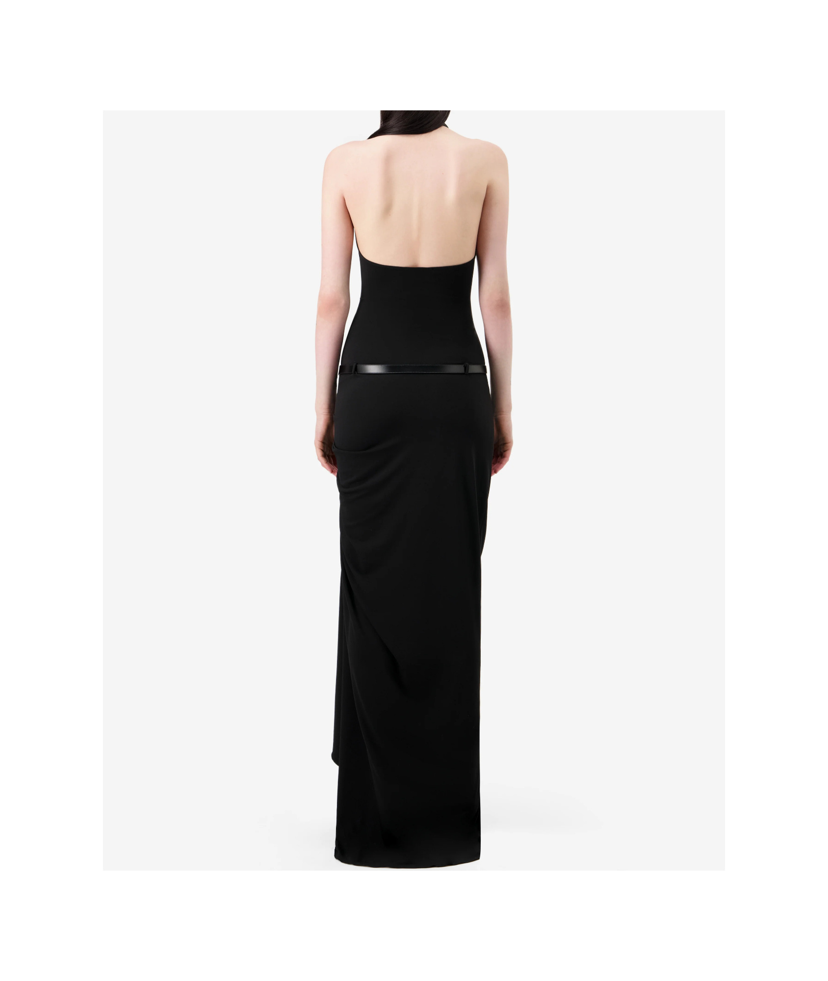 Coperni Strapless Dress With A Neckline In Black