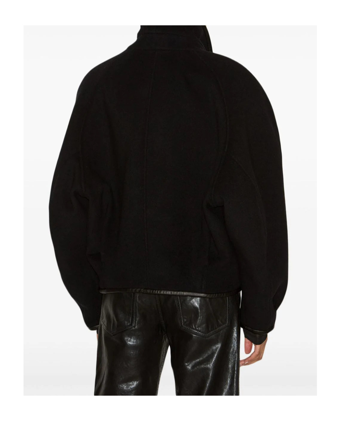 Isabel Marant Short Long-sleeved Wool Coat In Black