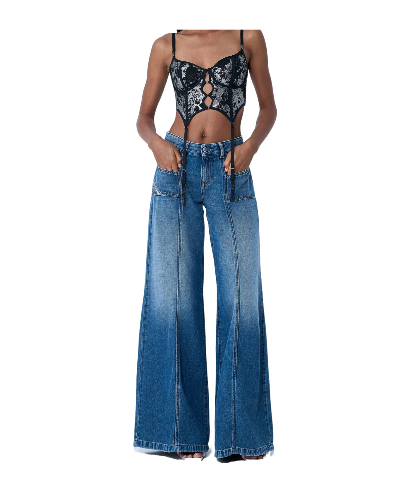 Diesel 1996 D-sire 09h59 Low-rise Straight-leg Jeans In Blue
