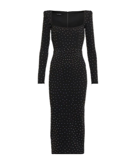 Alex Perry Tiernan Embellished Crêpe Midi Dress In Black