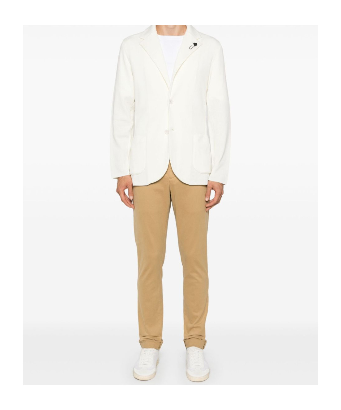 Dondup Cotton Chino Trousers With Roll-up Cuffs In Brown