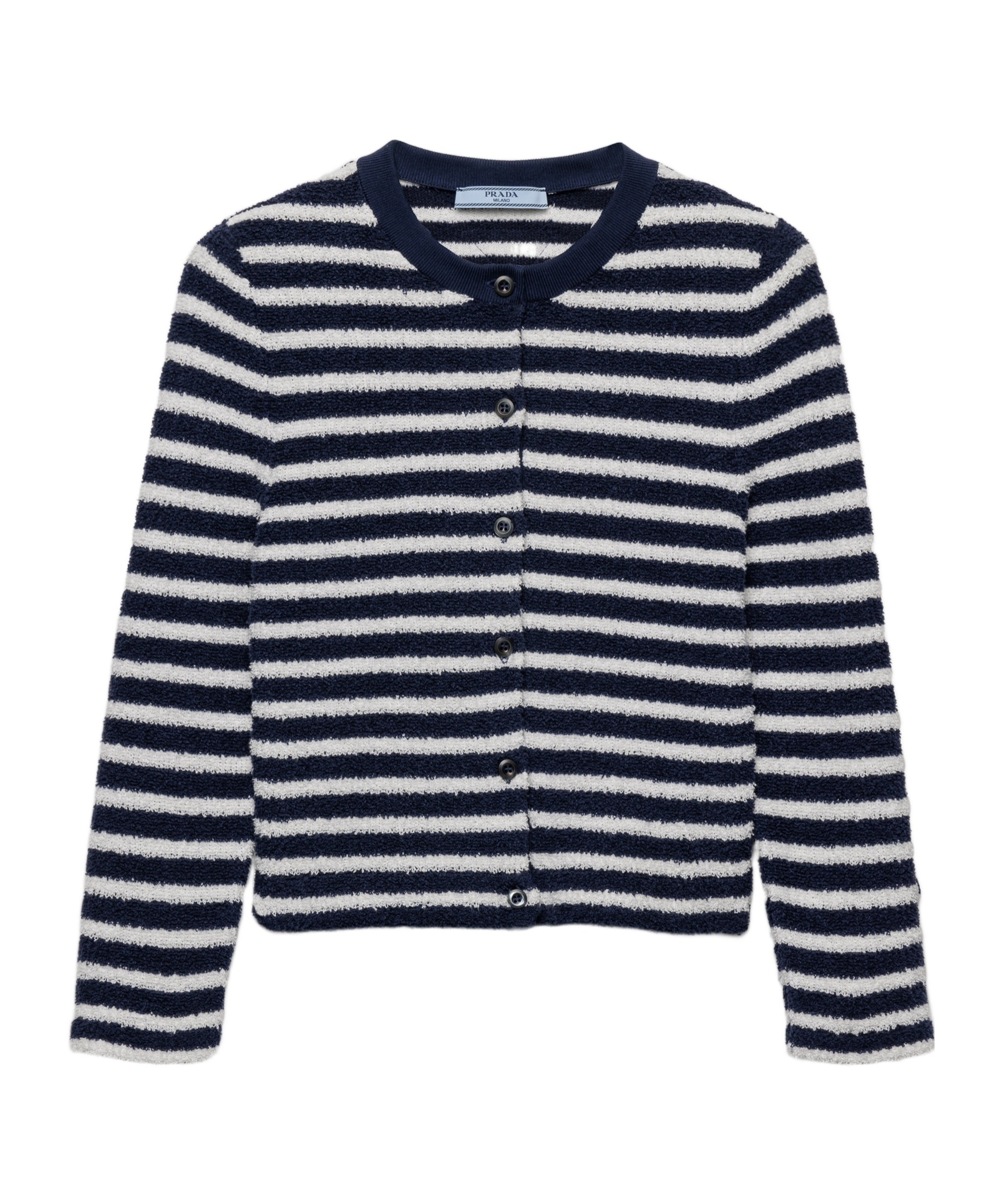 Prada Bouclé Cardigan In Black