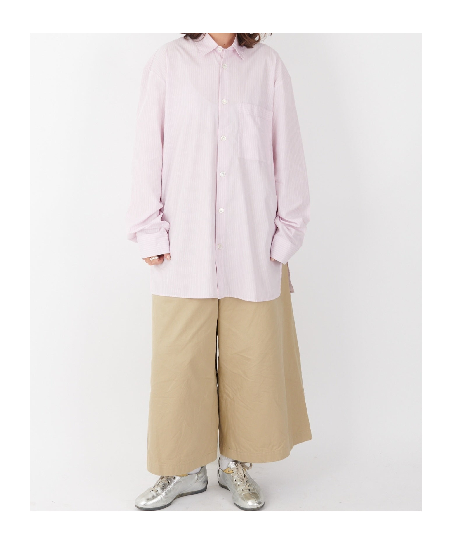 Tekla Loose Long Pajama Shirt In Pink