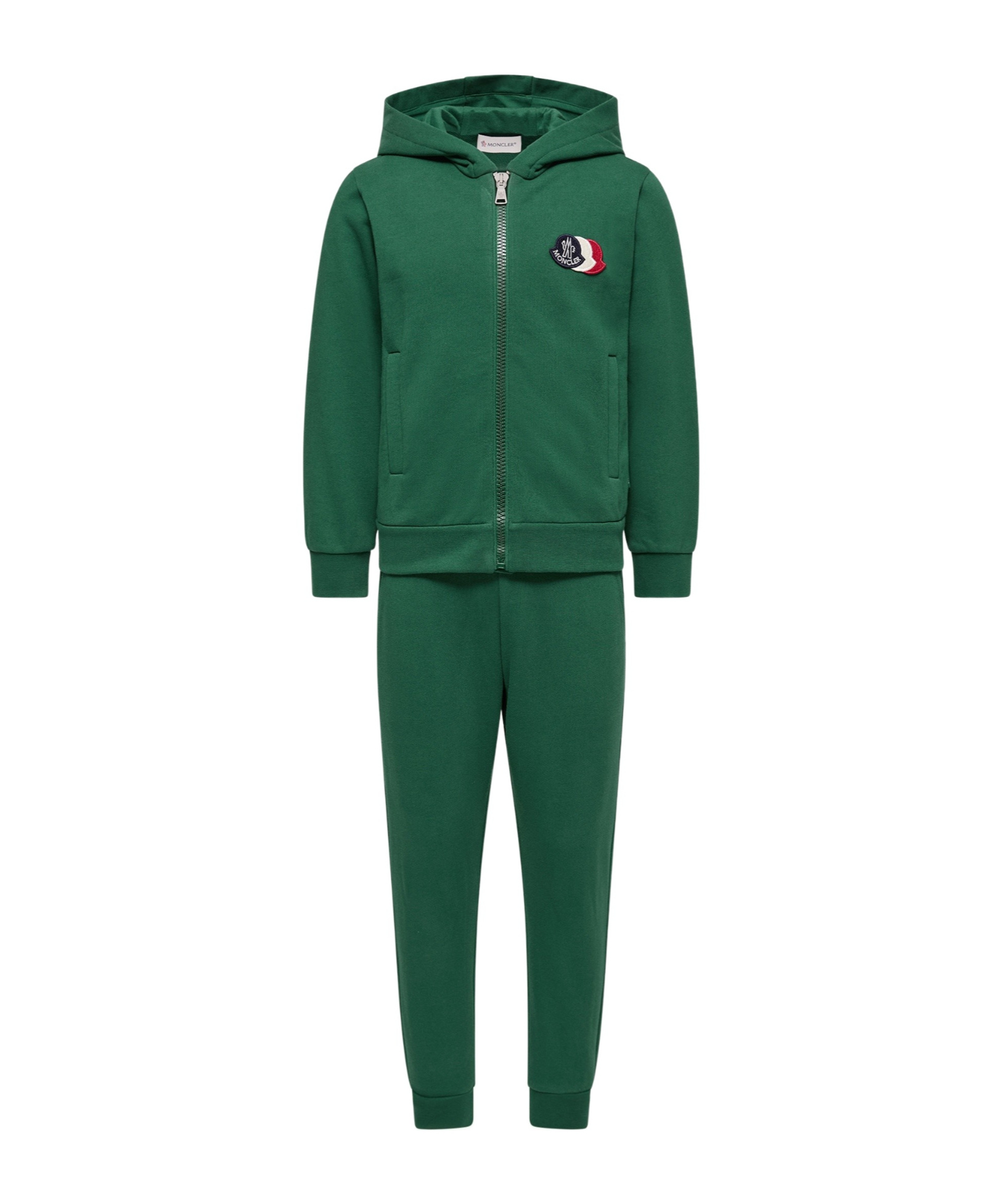 Moncler Kids' Triple Logo Cotton Fleece Sweatsuit In Green