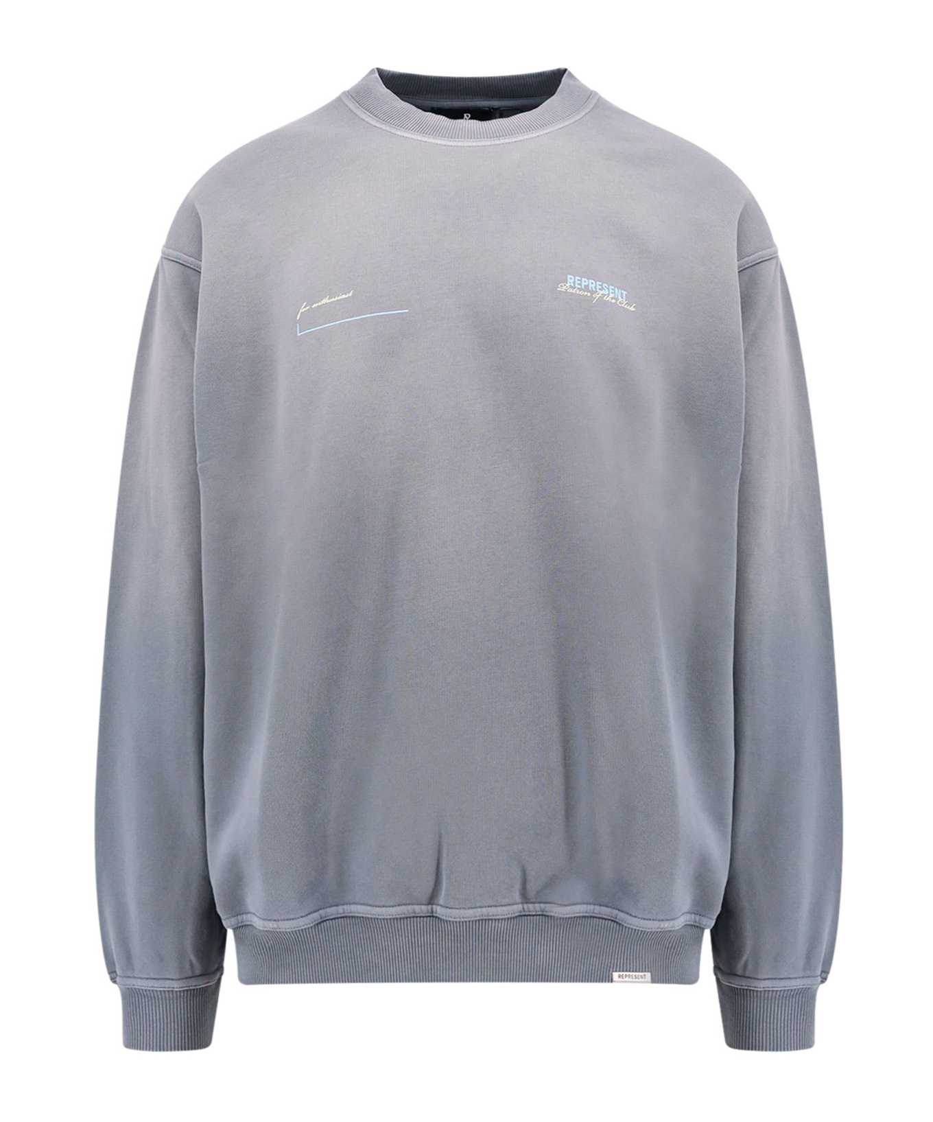 Shop Represent Signature Logo Crewneck Sweater In Grey
