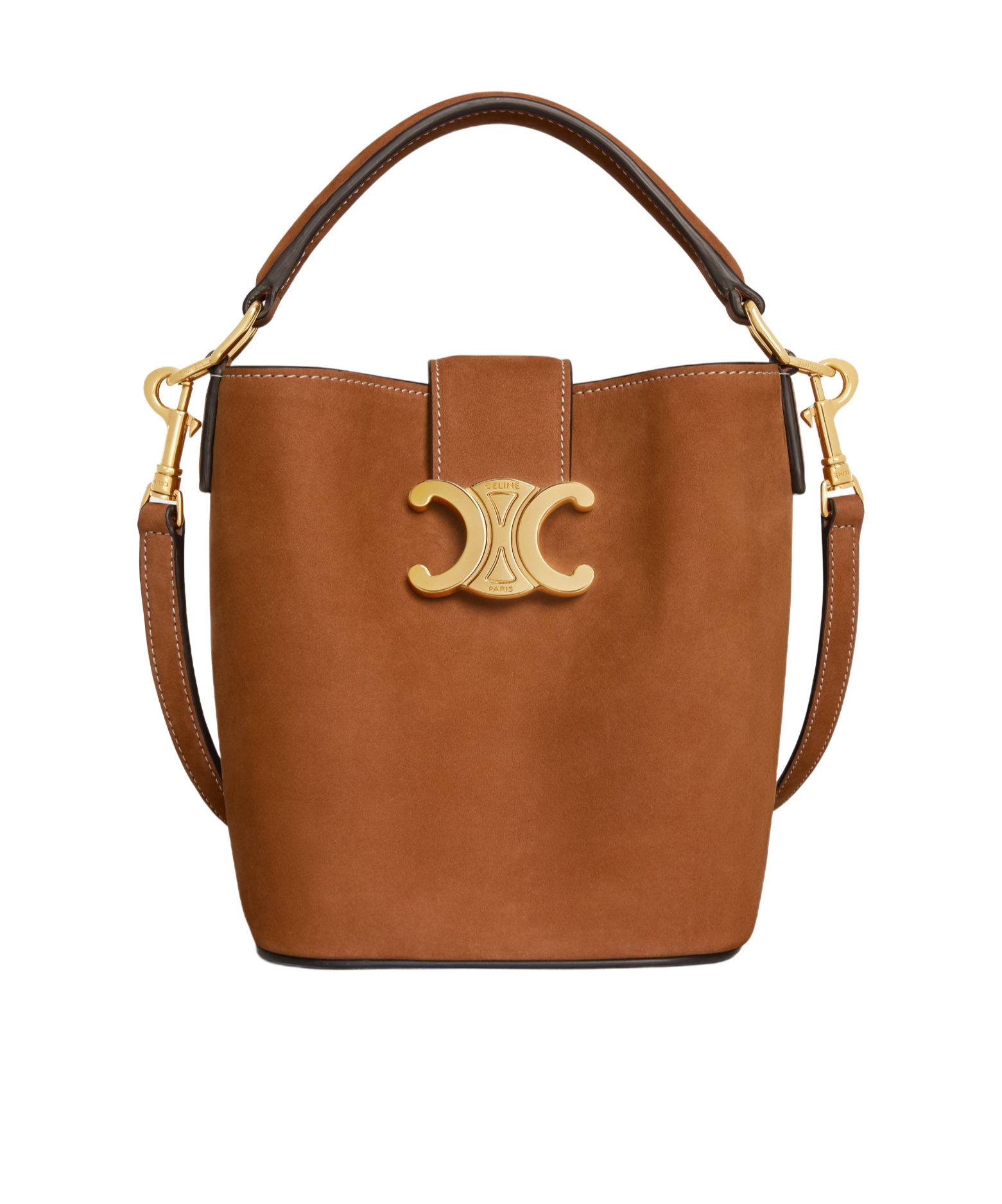 Celine Mini Bucket Louise In Nubuck In Brown