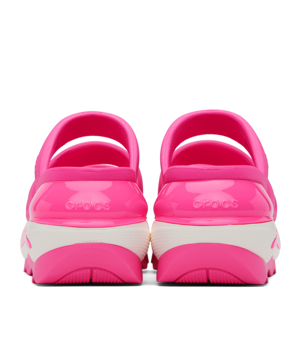 Crocs Three-strap Logo High-heeled Sandals In Pink