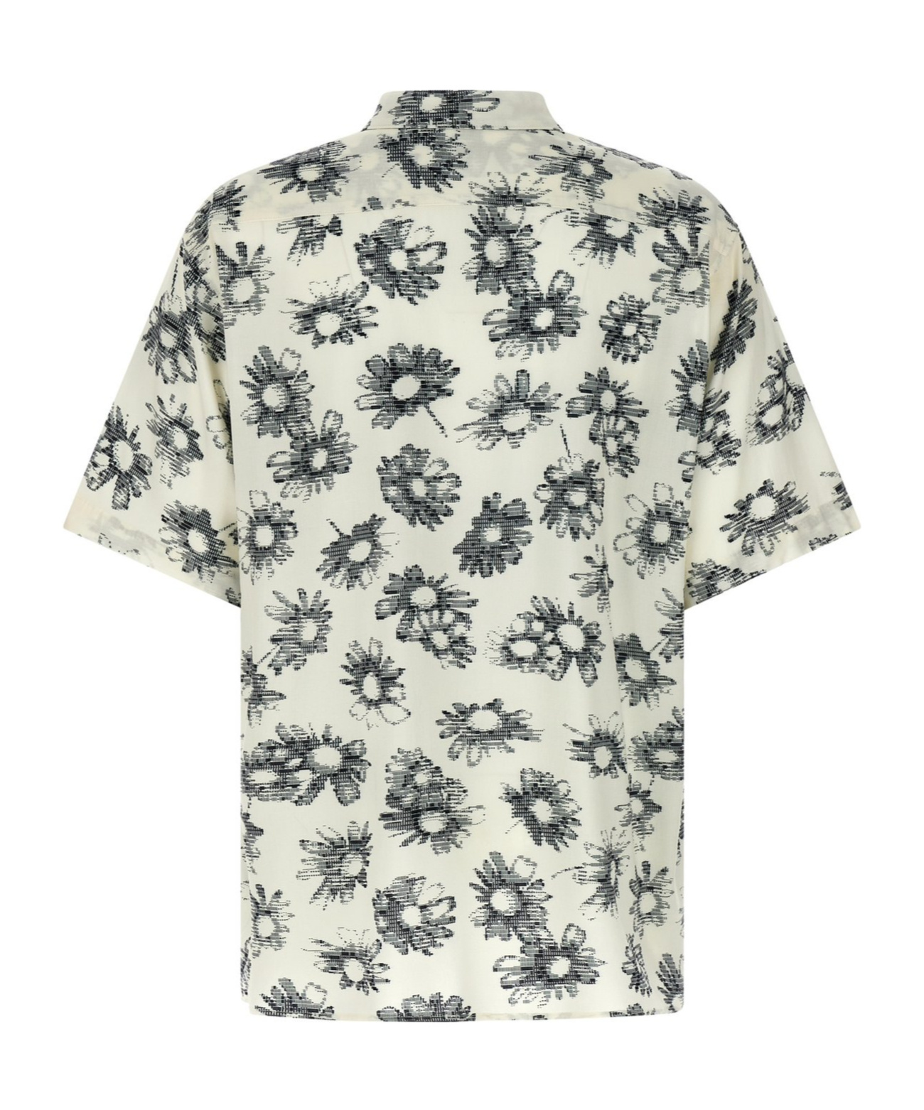 Magliano Matrix Print Viscose Bowling Shirt In White