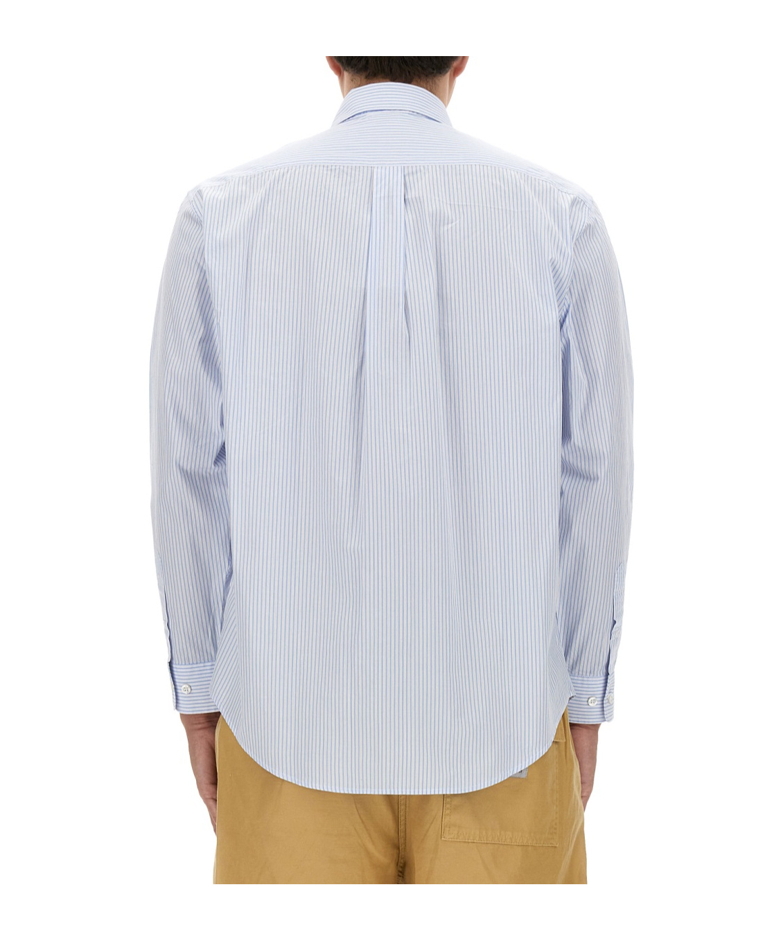Drôle De Monsieur Striped Shirt Button-down Collar In White