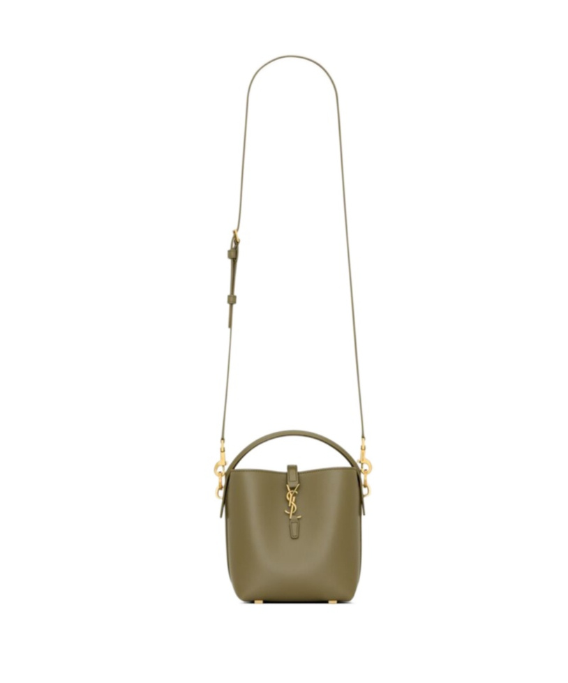 Saint Laurent Mini Le 37 Bucket Bag In Gray