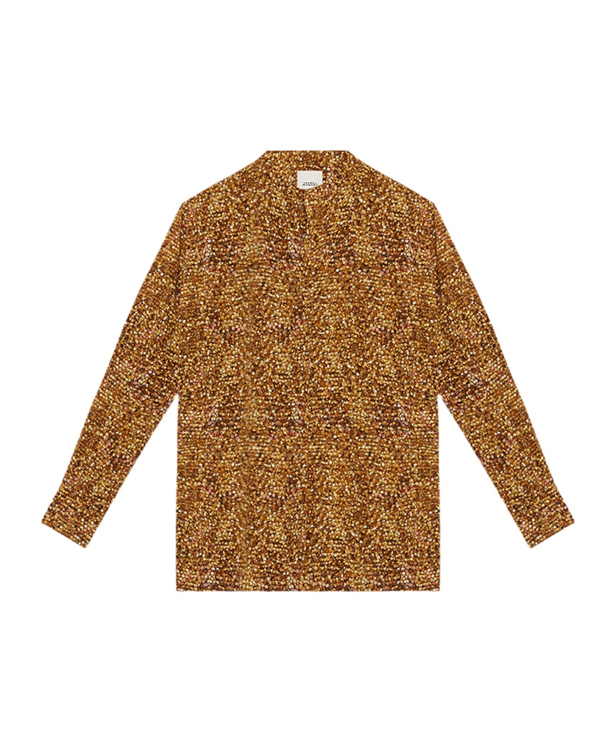 Isabel Marant Sima Printed Silk Blouse In Brown