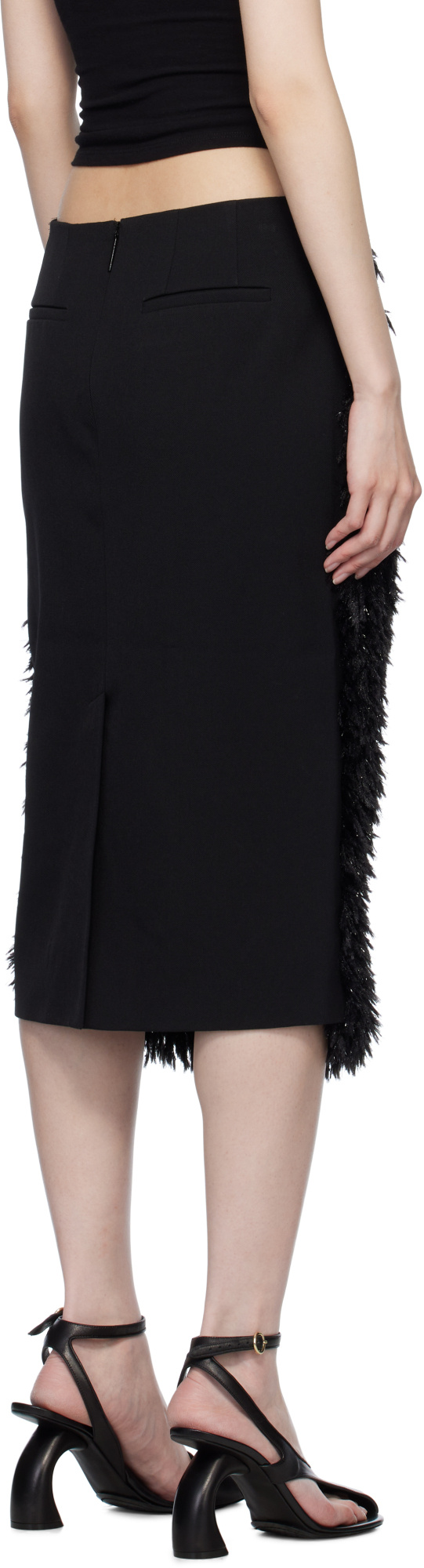 16arlington Black Eilo Midi Skirt In Black