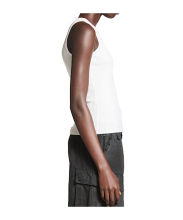 Balenciaga Tank Top In White Classic Knit Wool In White