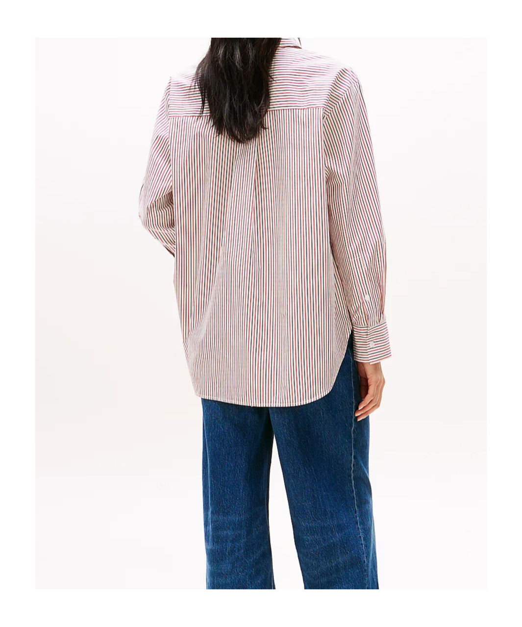 Tommy Hilfiger Oversized Fit Stripe Shirt In Red White Blue Thin Stp