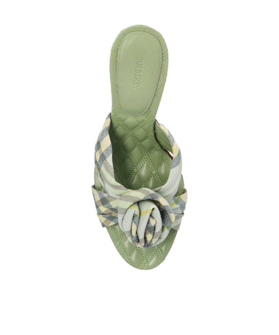 Burberry Fabric Embroidered Mews Mules With Knotted Detail In Multicolor