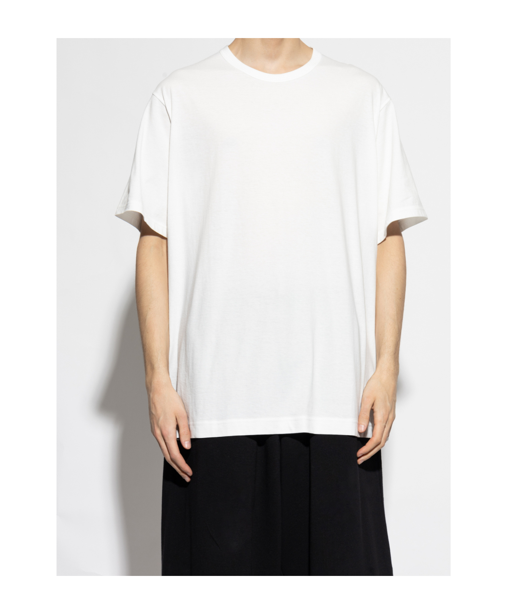 Shop Yohji Yamamoto Cotton T-shirt In White
