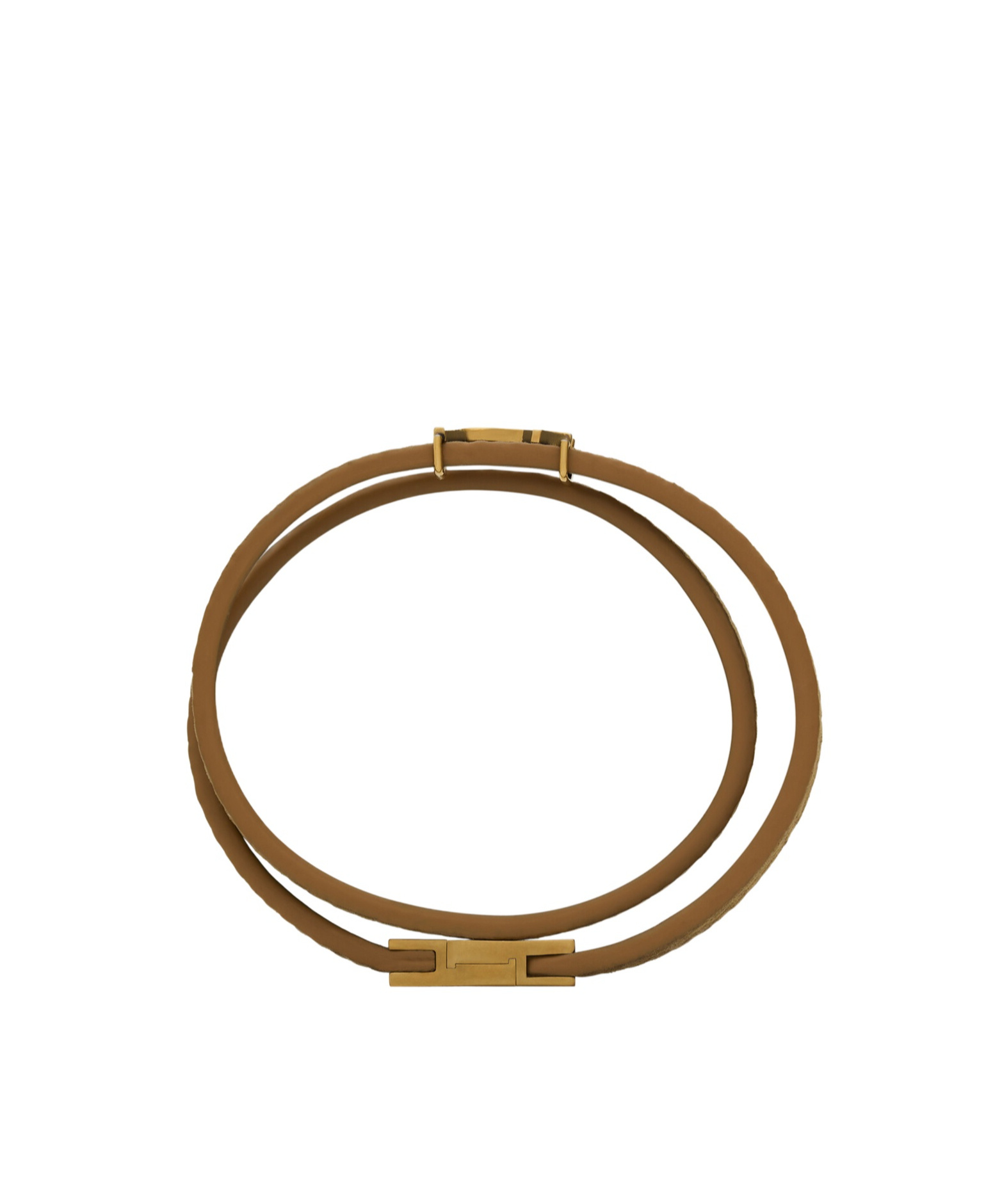 Saint Laurent Cassandre Lizard-effect Leather Wrap Bracelet In Yellow