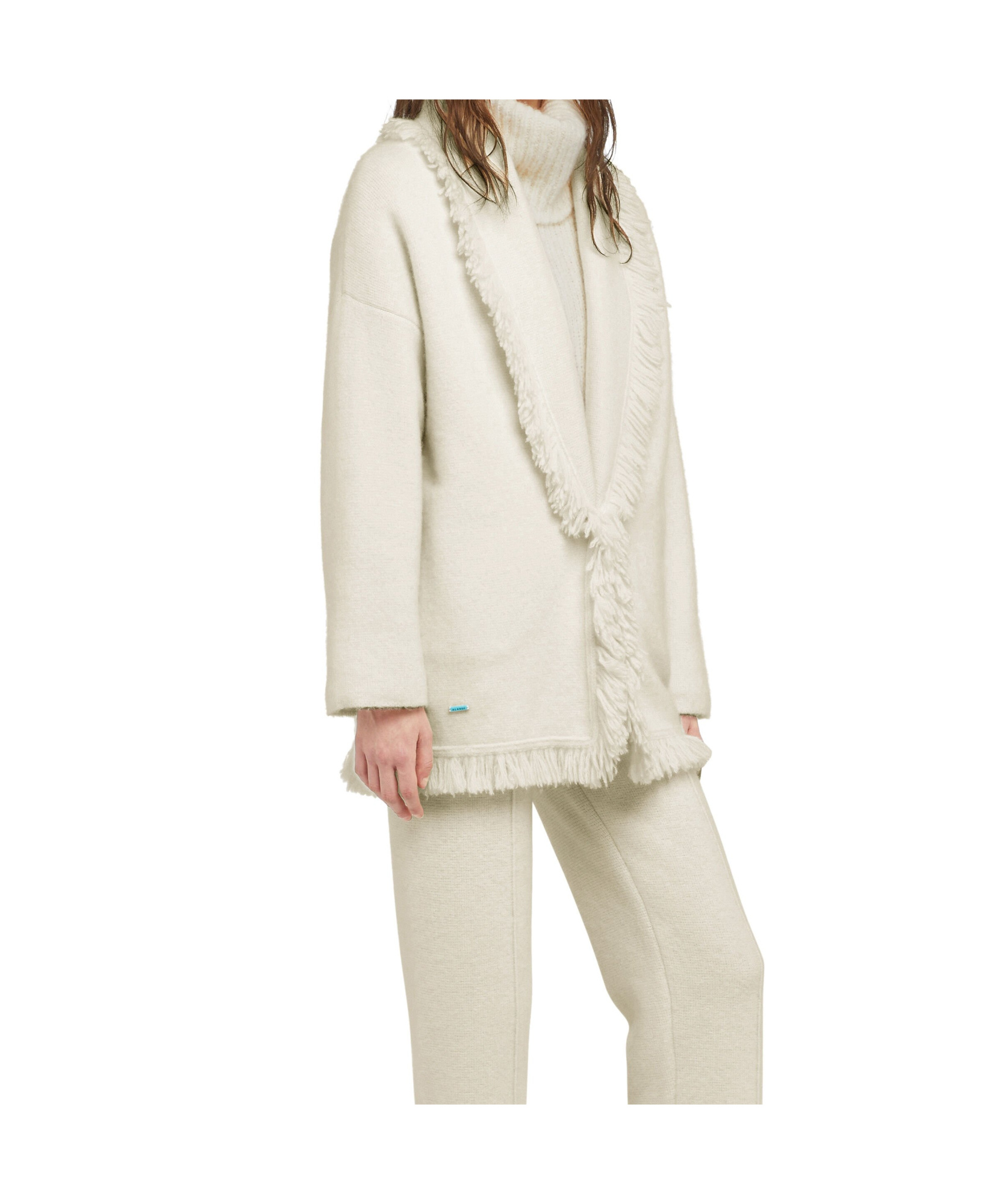 Alanui Finest Fringed Shawl-collar Cardigan In White