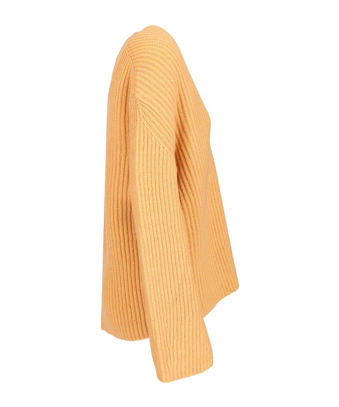 Forte Forte Wool Cashmere Half Cardigan Stitch Sweater In Orange
