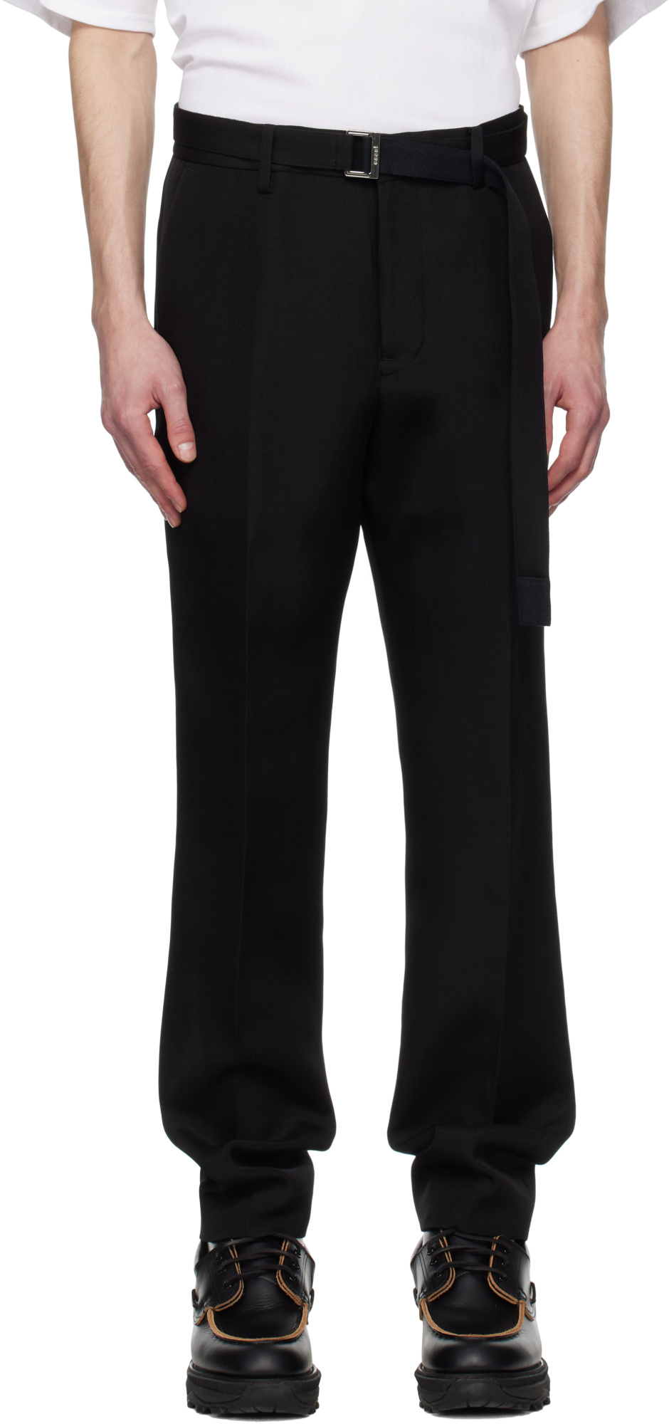 Sacai Belt Loops Slacks In Black