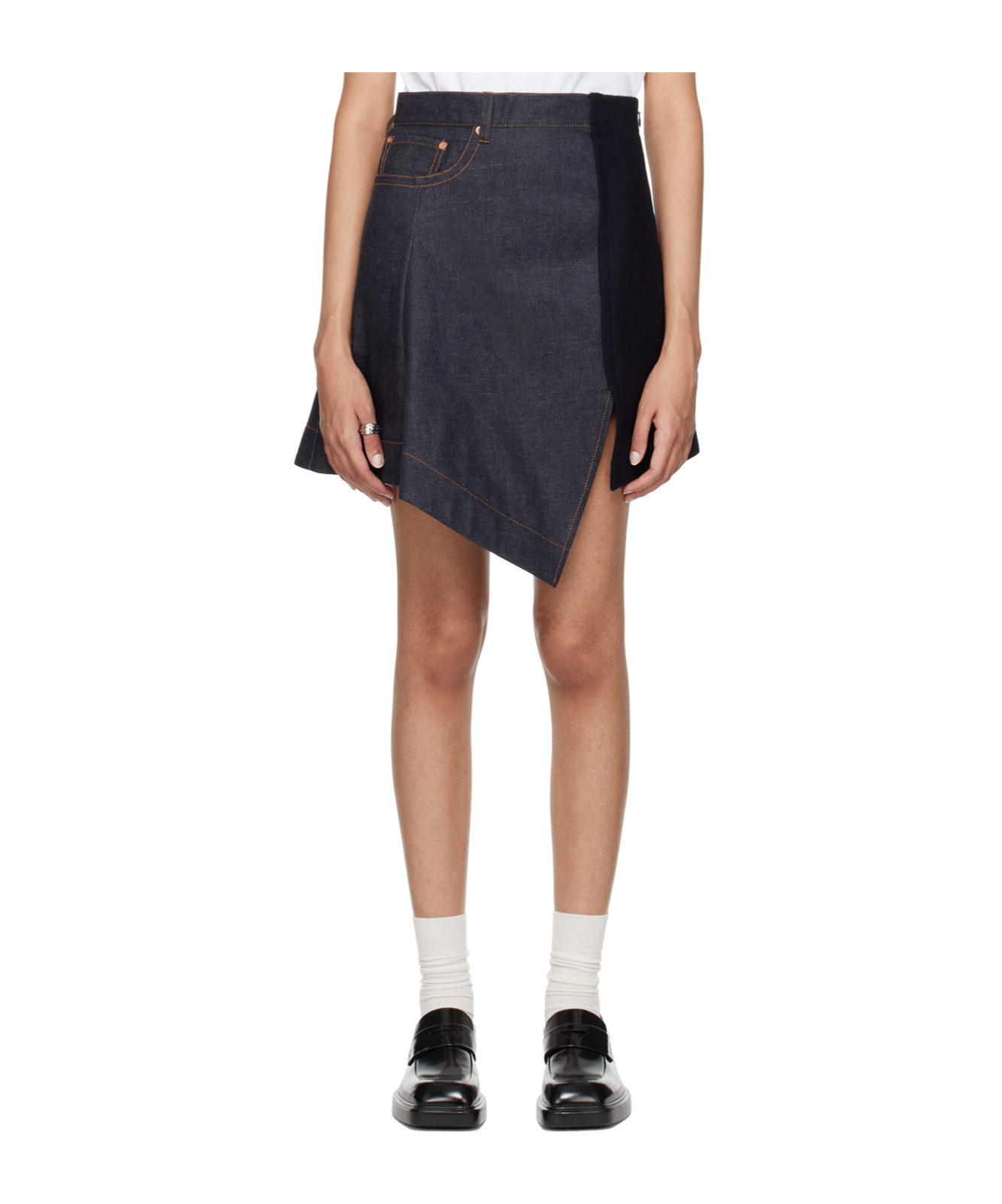 SACAI ASYMMETRIC DENIM SKIRT 