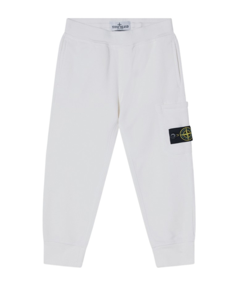 Shop Stone Island Cotton Track Pants In White