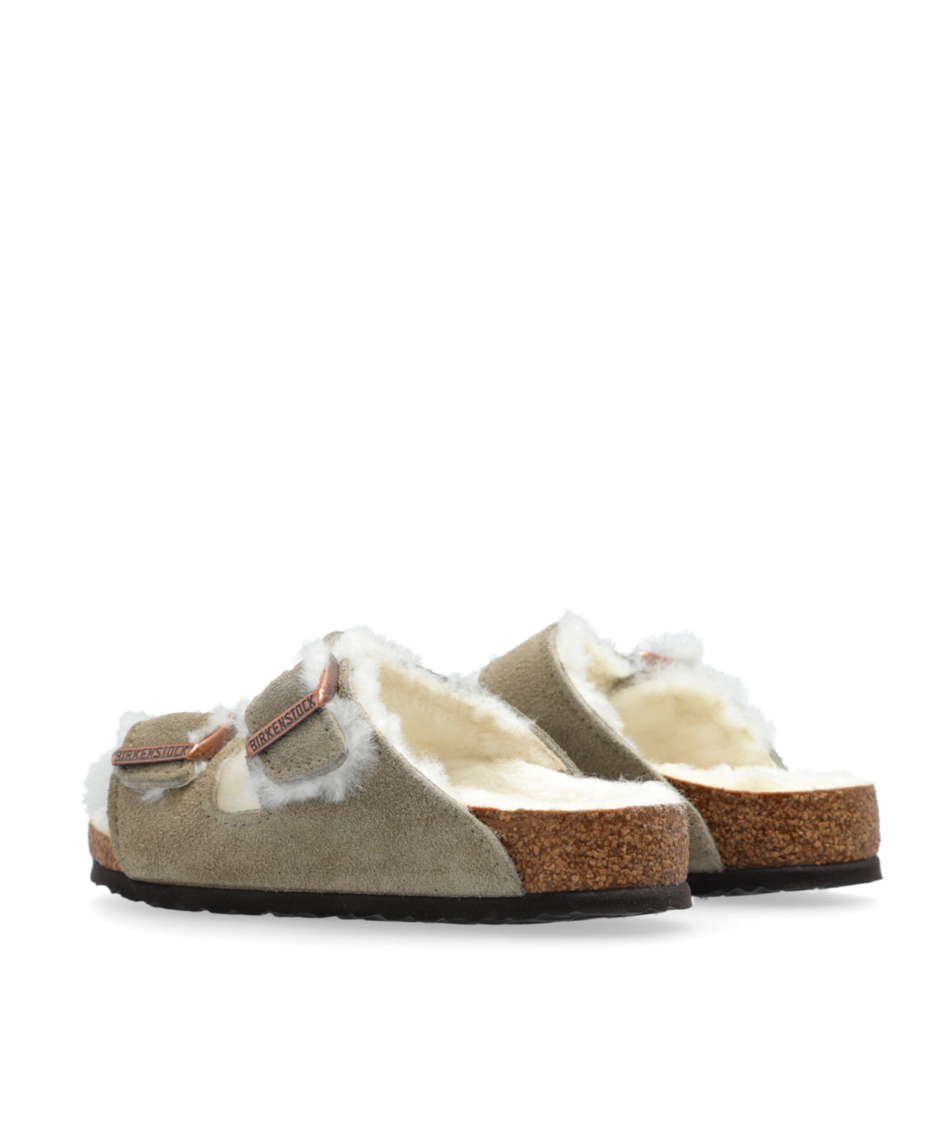 Birkenstock Arizona Shearling Sandal In Green