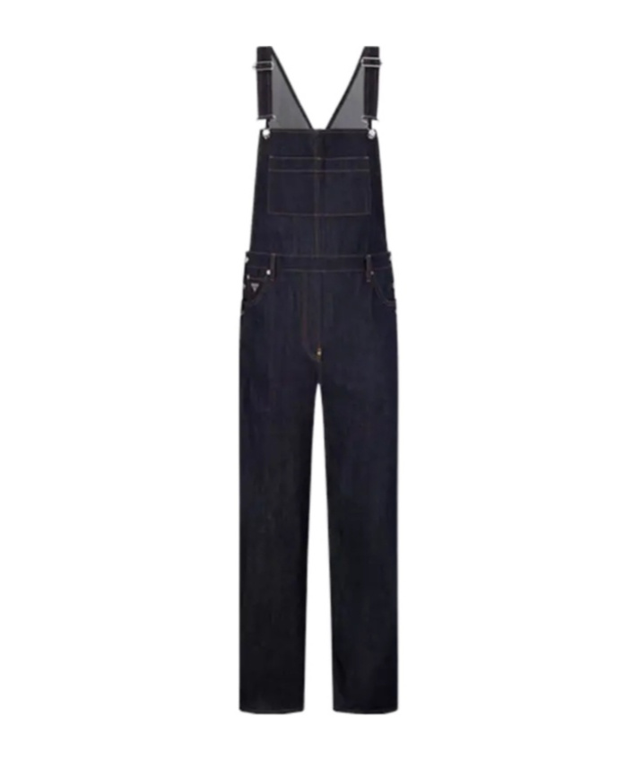 Prada Triangle Logo Jumpsuit In Blue