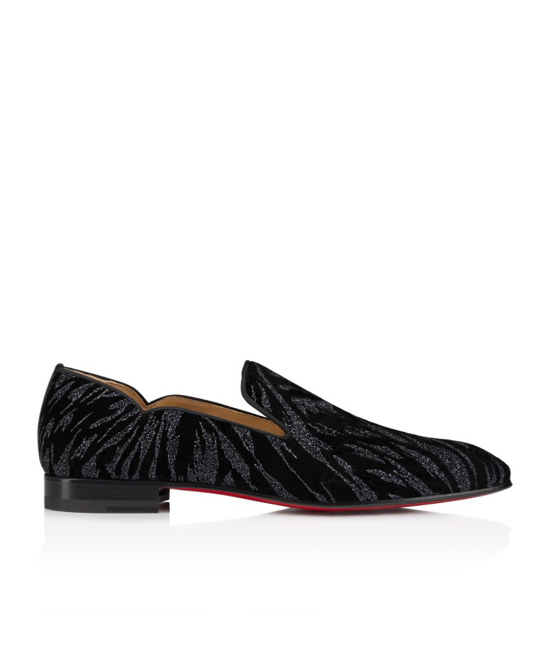 Christian Louboutin Sparkling Loafers With Leather Sole And Round Toe