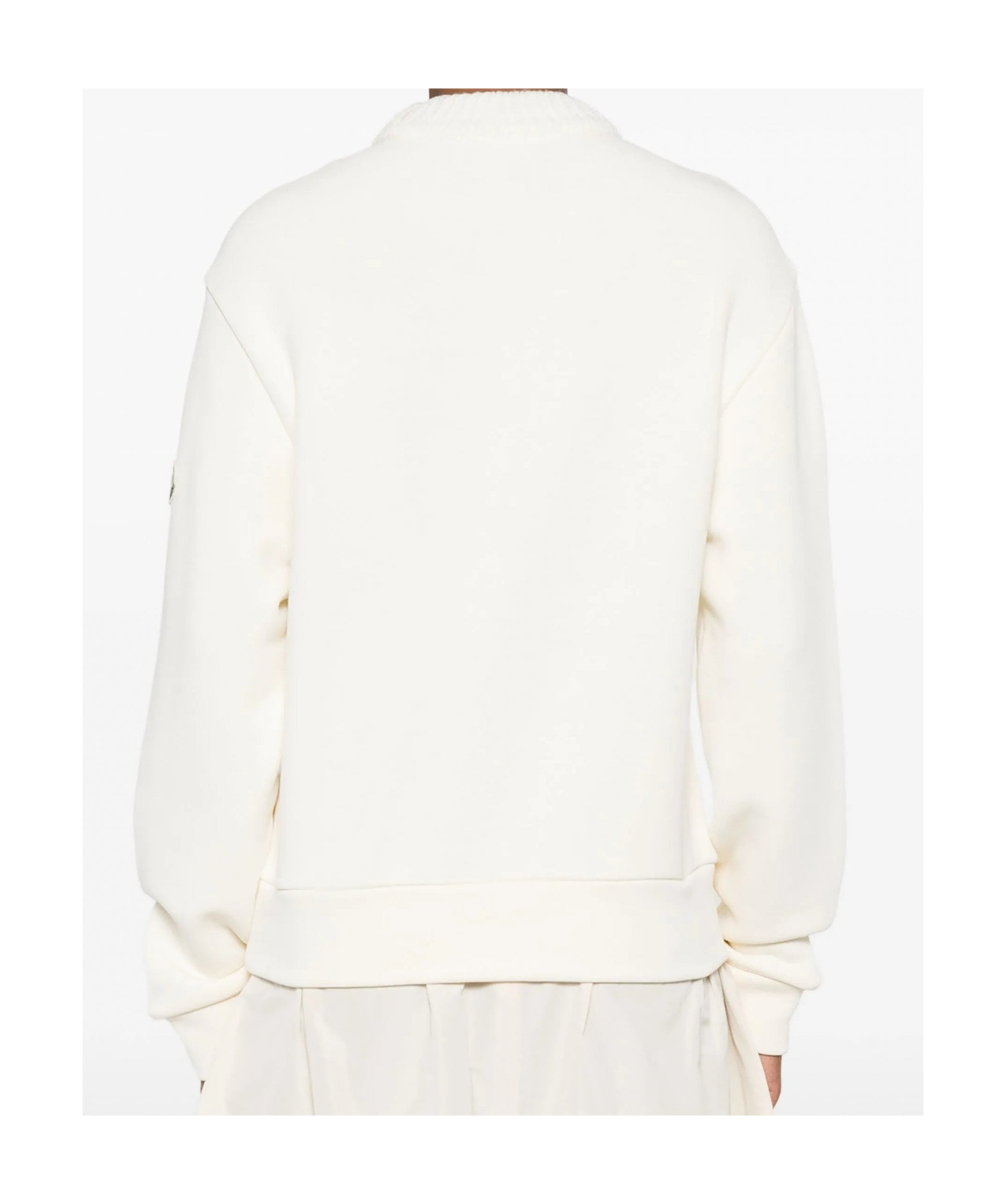 Moncler Logo Patch Crewneck Sweatshirt In White