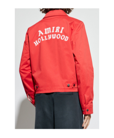 Amiri Jacket Pointed Collar Long Sleeves In Orange