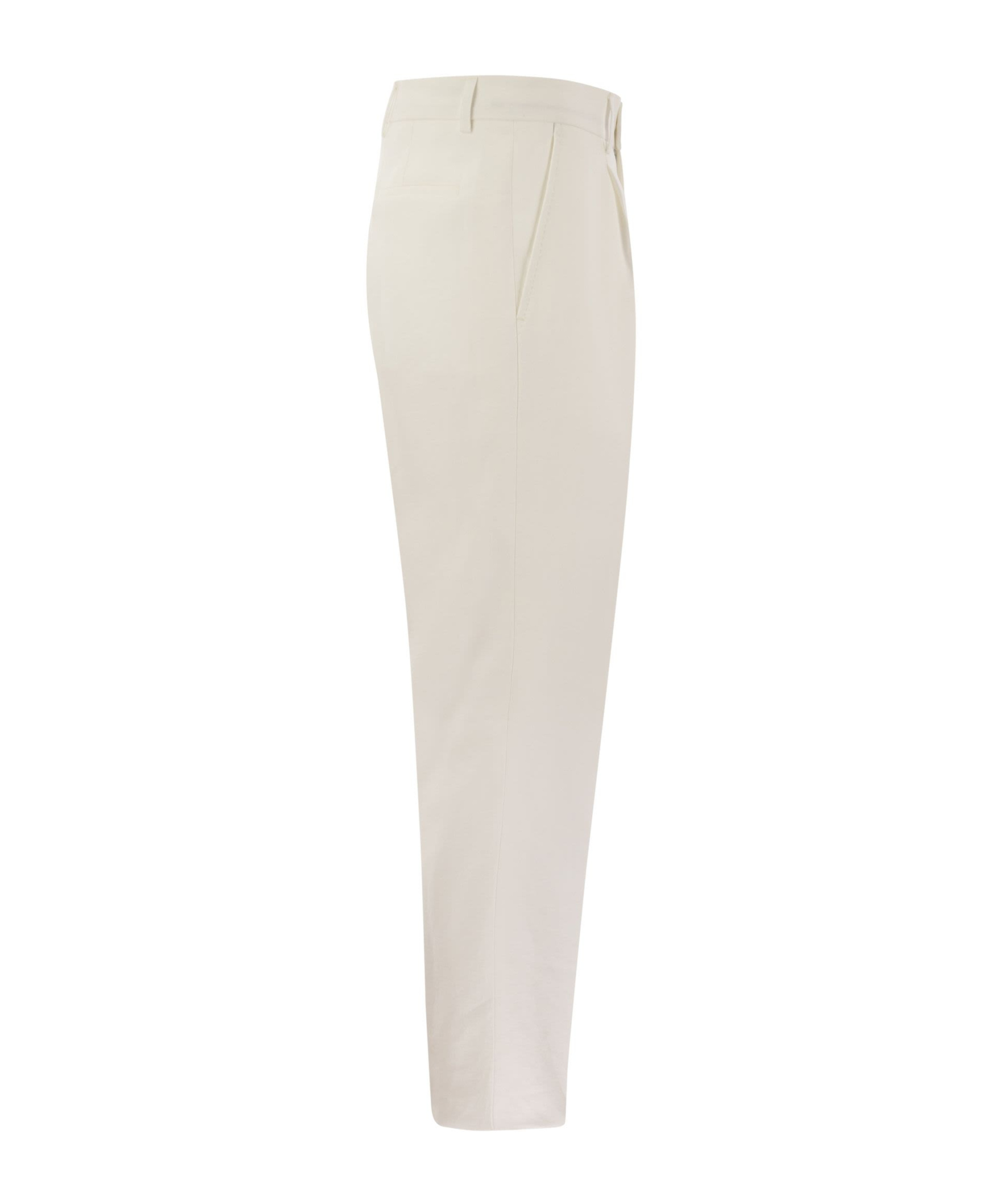Brunello Cucinelli Cotton Slim Fit Pants In White
