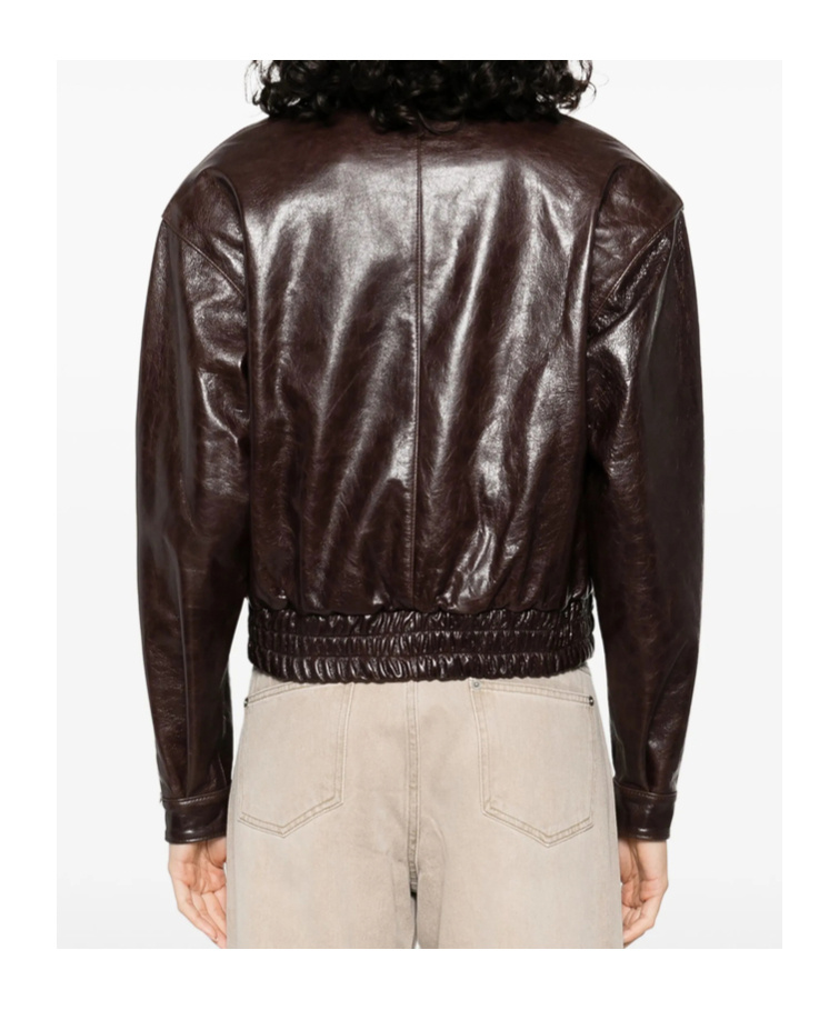 Paloma Wool Long-sleeved Leather Jacket In Brown