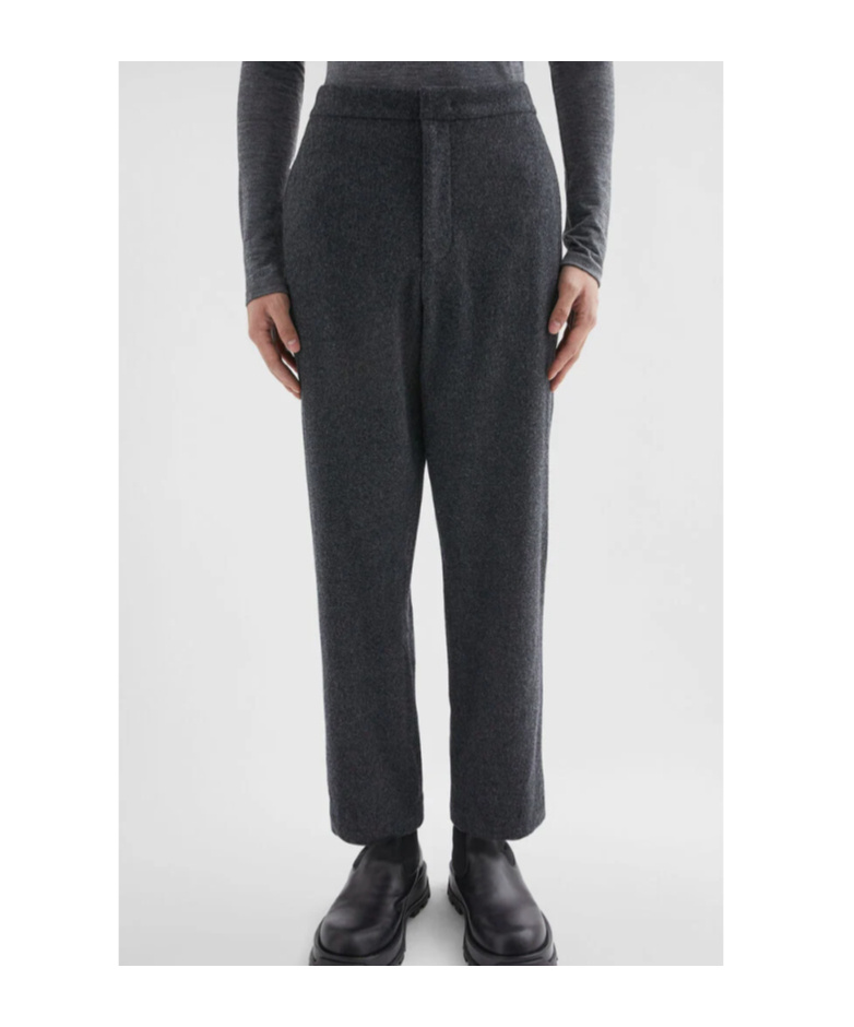 Jil Sander Wool Flannel Tapered Trousers In Black
