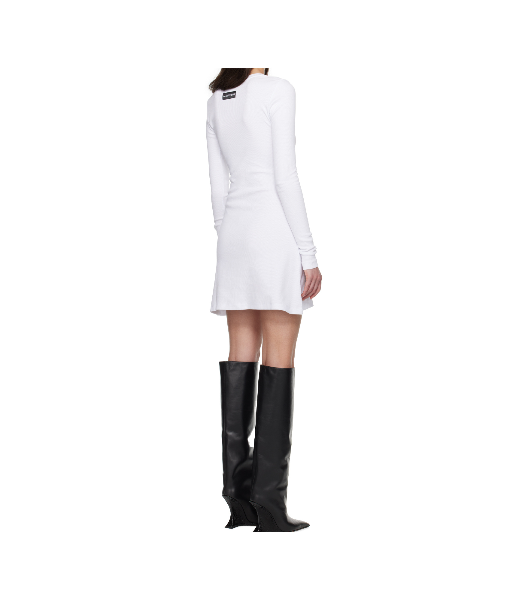 Marine Serre Fitted Mini Cut-out Dress With Crewneck And Flare Silhoutte