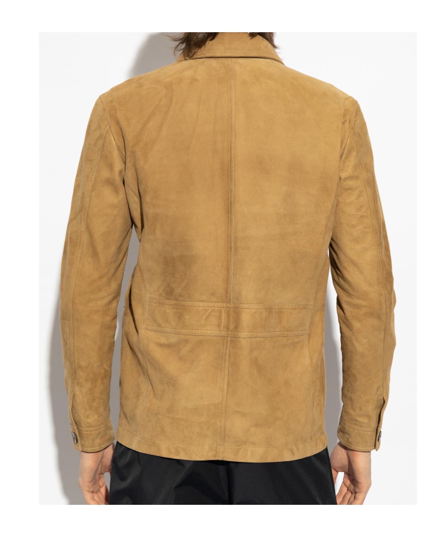 Tom Ford Lapel Long-sleeved Leather Jacket In Nude