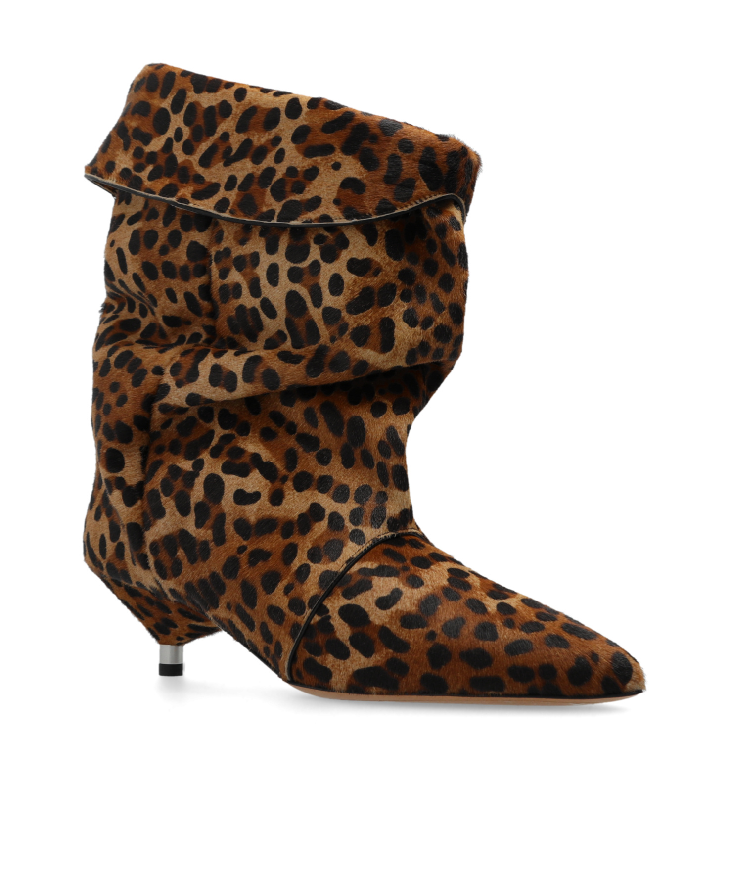 Isabel Marant Edrik Leopard Printed Boots In Black