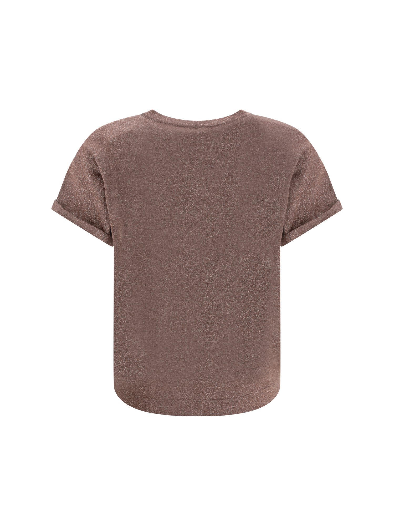 Brunello Cucinelli Metallic-knit T-shirt In Brown