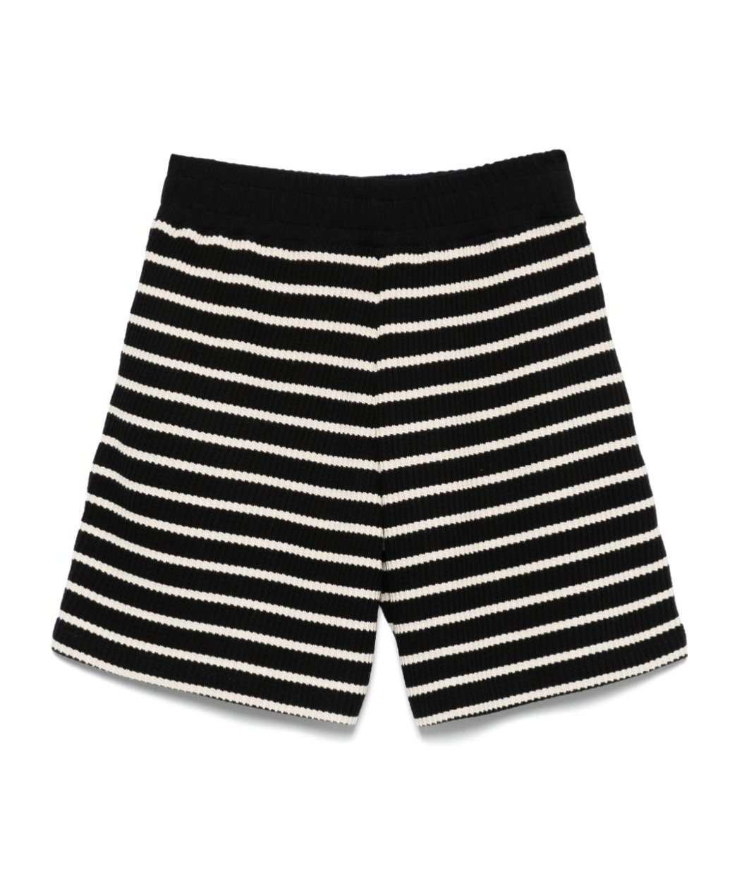 Emporio Armani Ribbed Texture Elasticated Waistband Shorts In Black