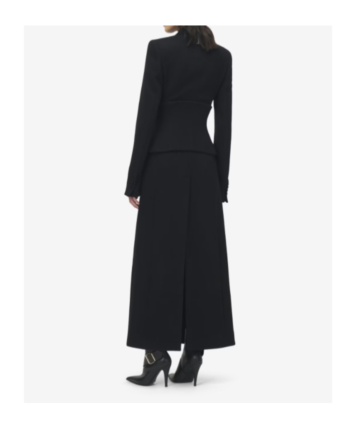 Alexander Mcqueen Wool-cashmere Double-breasted Corset Coat In Black